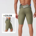 Men's And Women's Same High Elastic Multi-pocket High Waist Compression Shorts