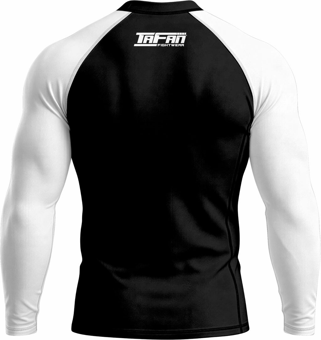 Black with White Sleeves Ranked Rashguard
