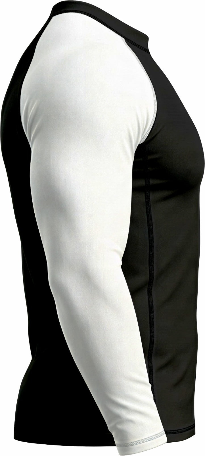 Black with White Sleeves Ranked Rashguard
