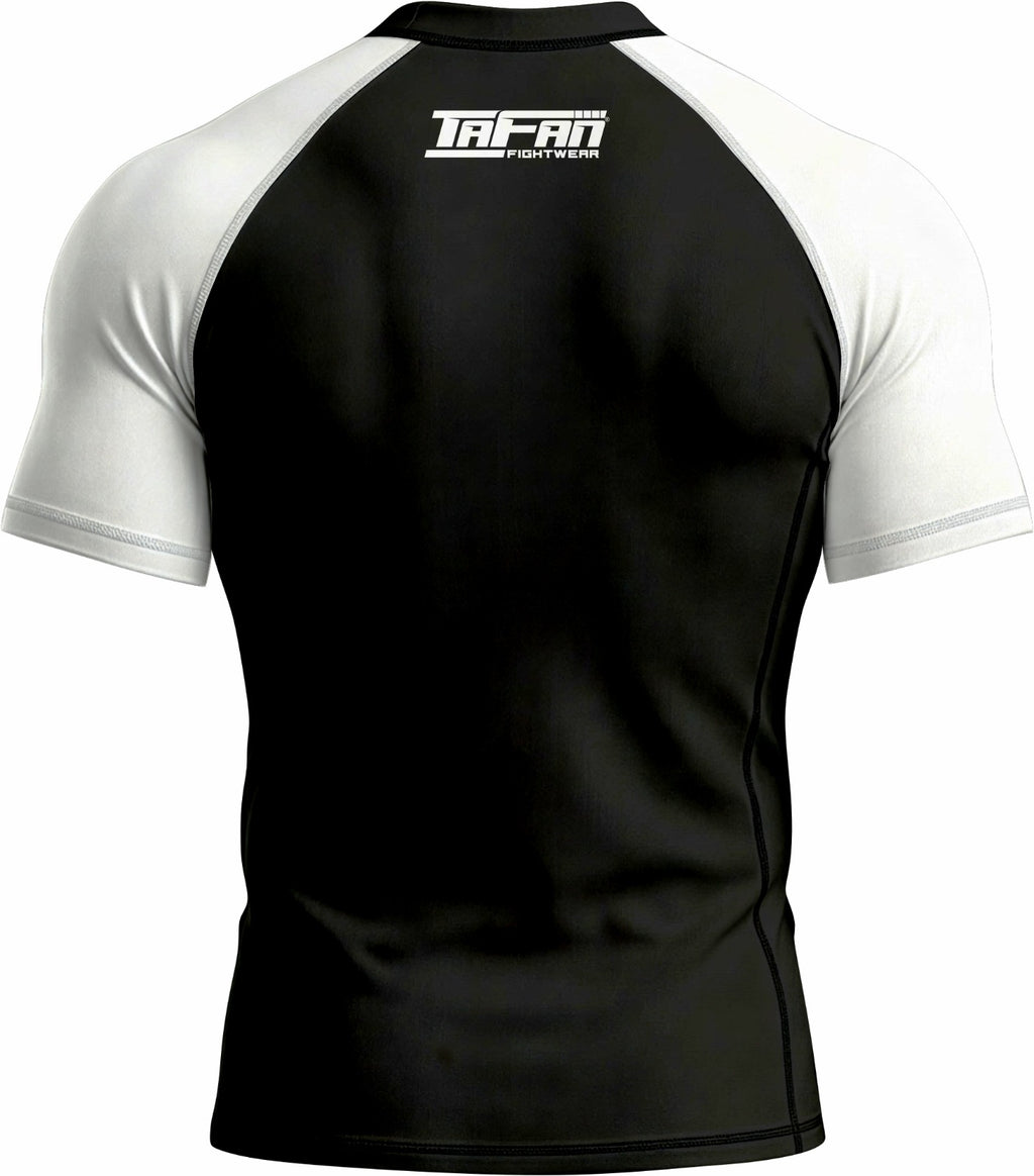 Black with White Sleeves Ranked Rashguard