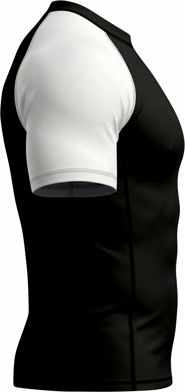 Black with White Sleeves Ranked Rashguard