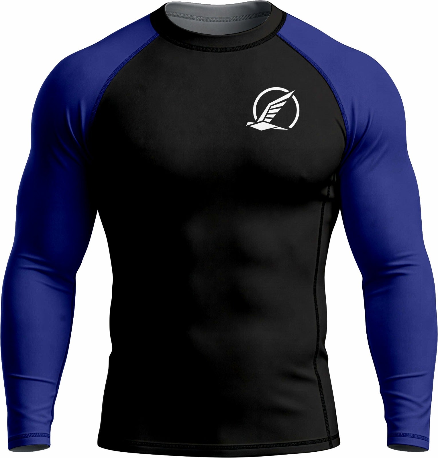 Black with Blue Sleeves Ranked Rashguard
