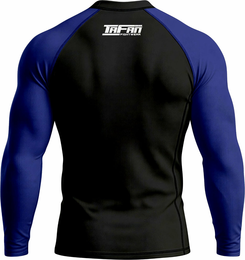 Black with Blue Sleeves Ranked Rashguard