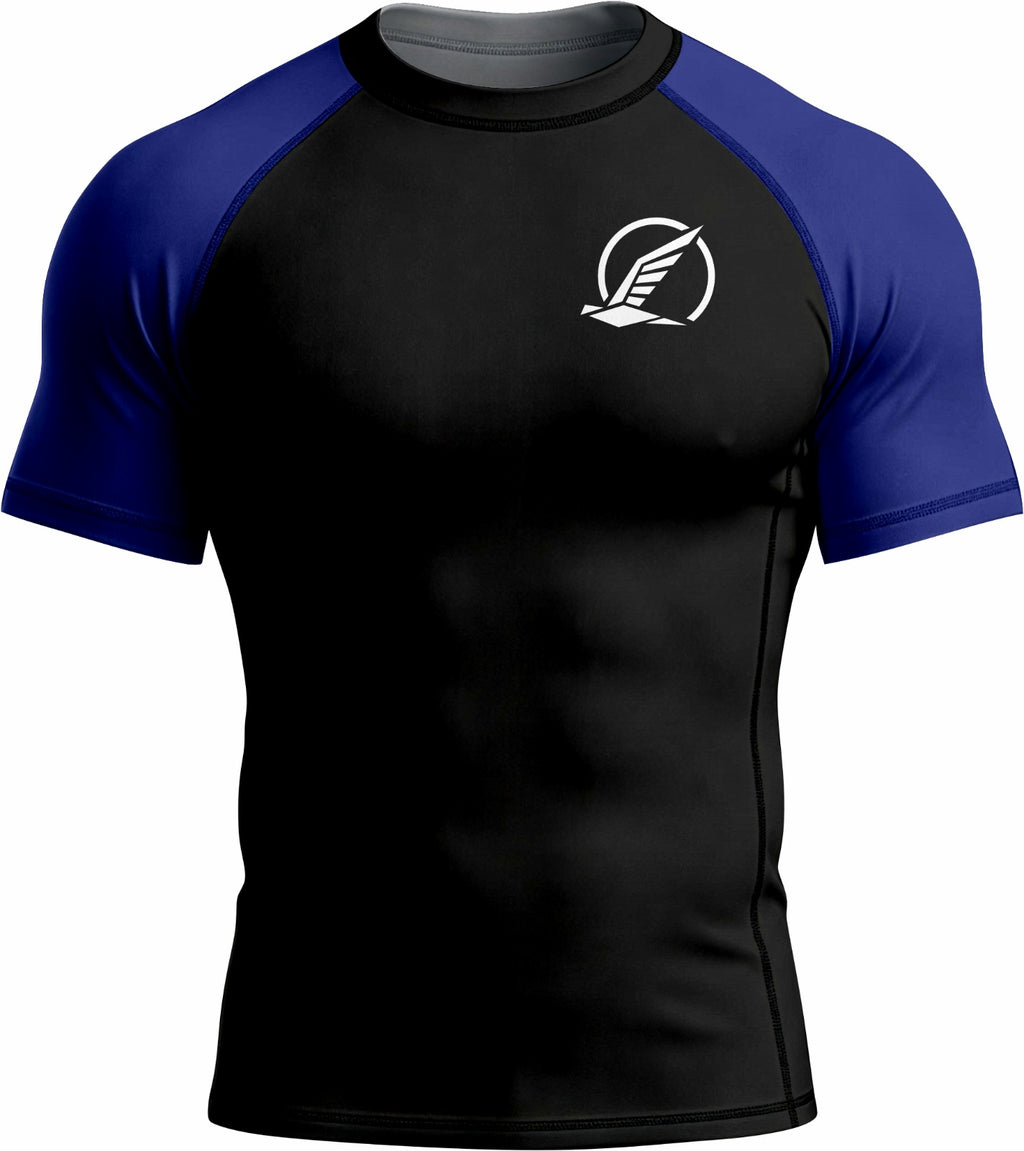 Black with Blue Sleeves Ranked Rashguard