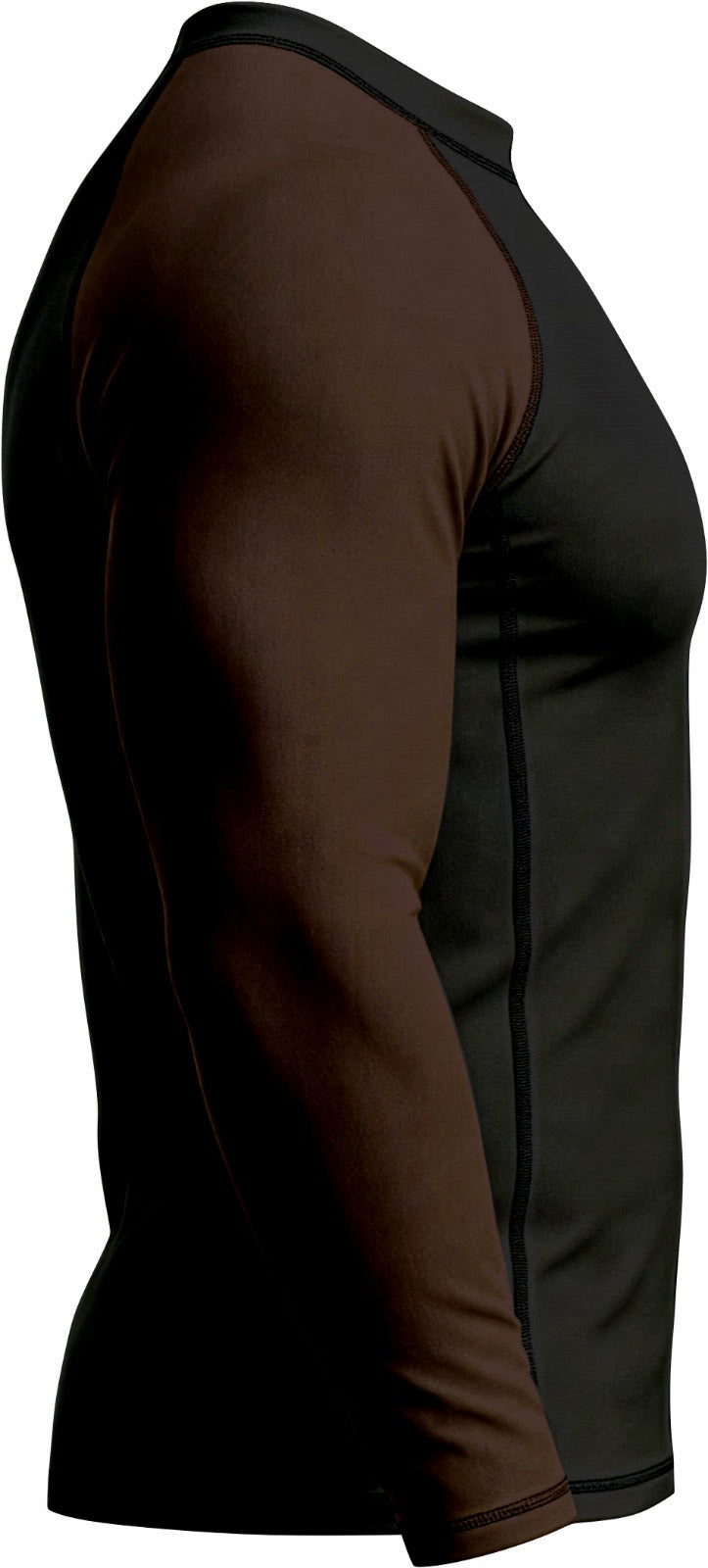 Black with Brown Sleeves Ranked Rashguard