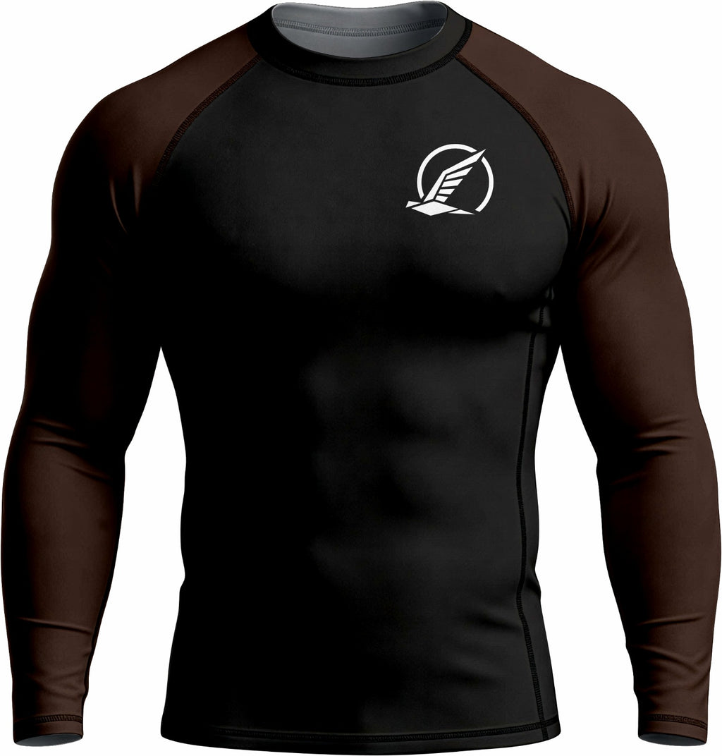 Black with Brown Sleeves Ranked Rashguard