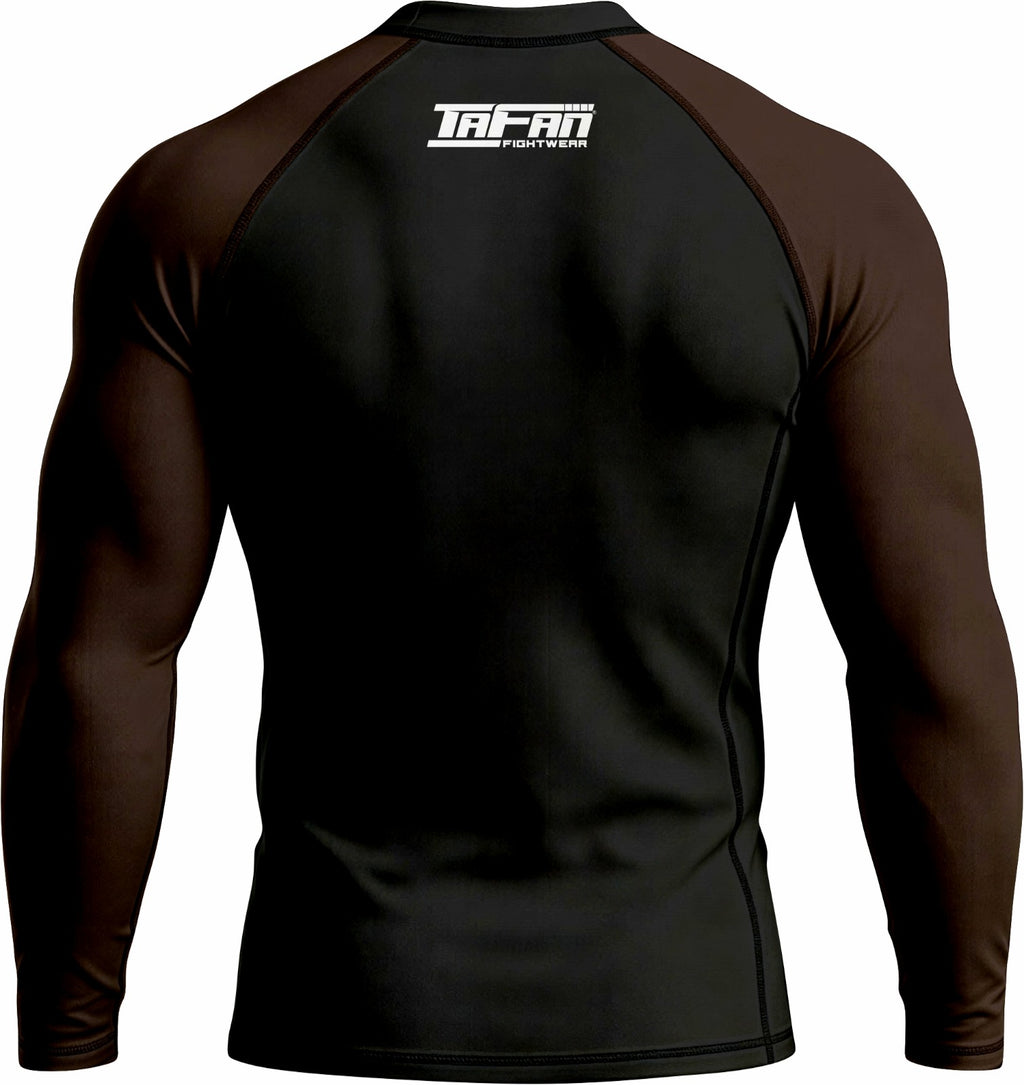Black with Brown Sleeves Ranked Rashguard