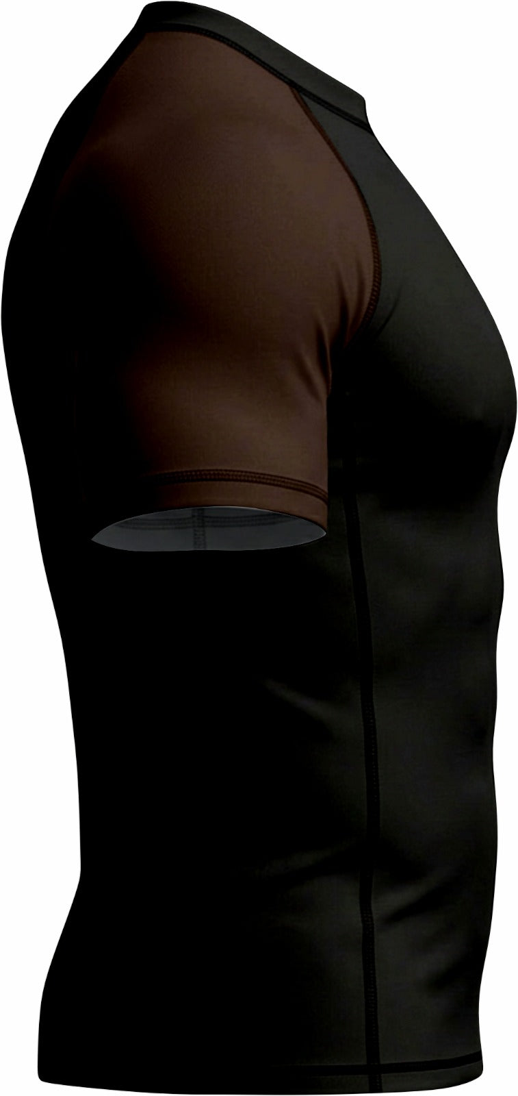 Black with Brown Sleeves Ranked Rashguard