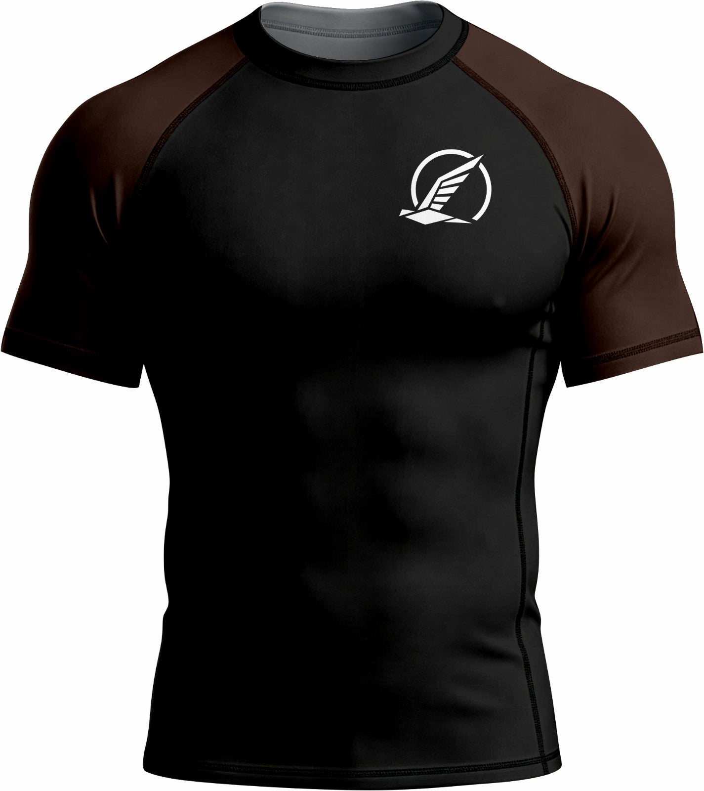 Black with Brown Sleeves Ranked Rashguard