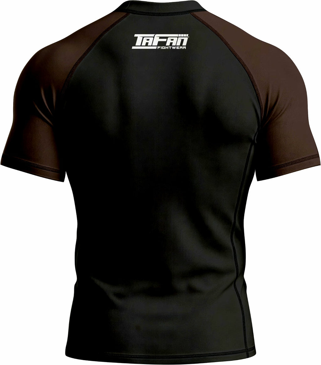 Black with Brown Sleeves Ranked Rashguard
