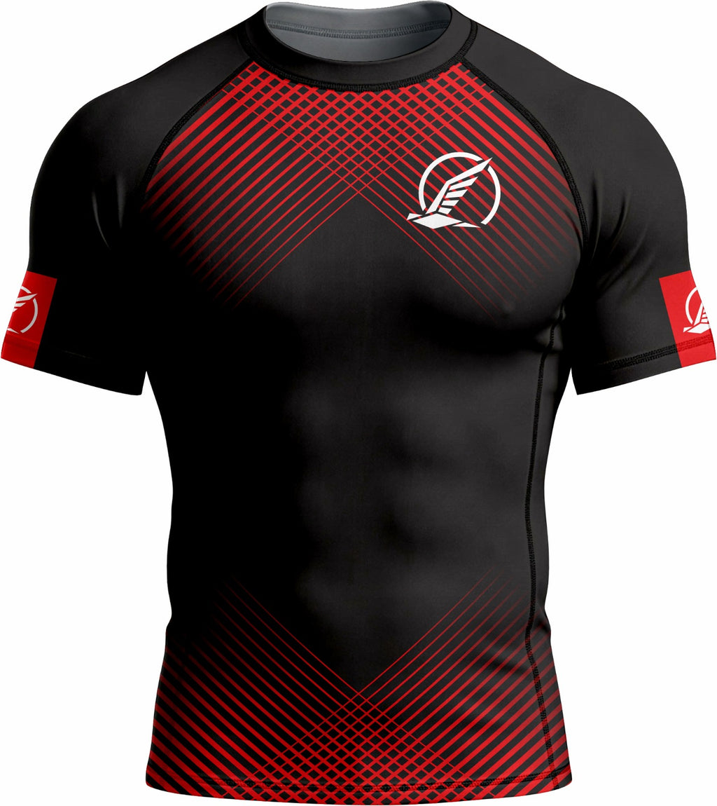 Predator Ranked Red Premium Bjj Rash Guard For Men/Women