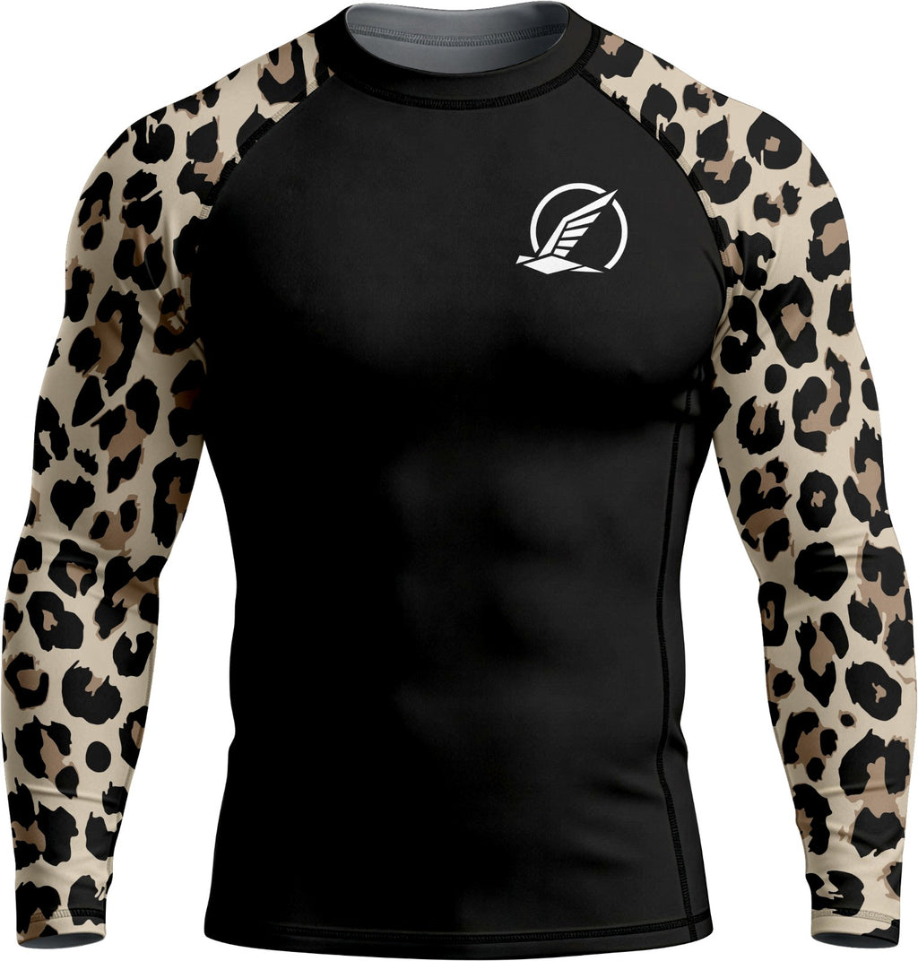 Black and Beige Premium Bjj Rash Guard For Men/Women