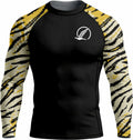 Black with Beige & Mustard Premium Bjj Rash Guard For Men/Women