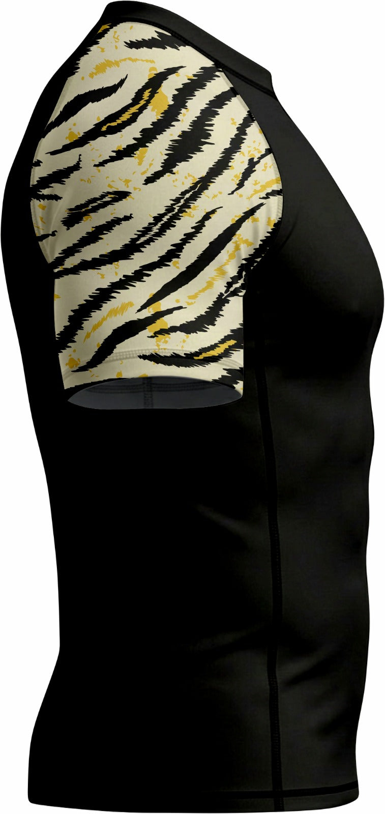Black with Beige & Mustard Premium Bjj Rash Guard For Men/Women