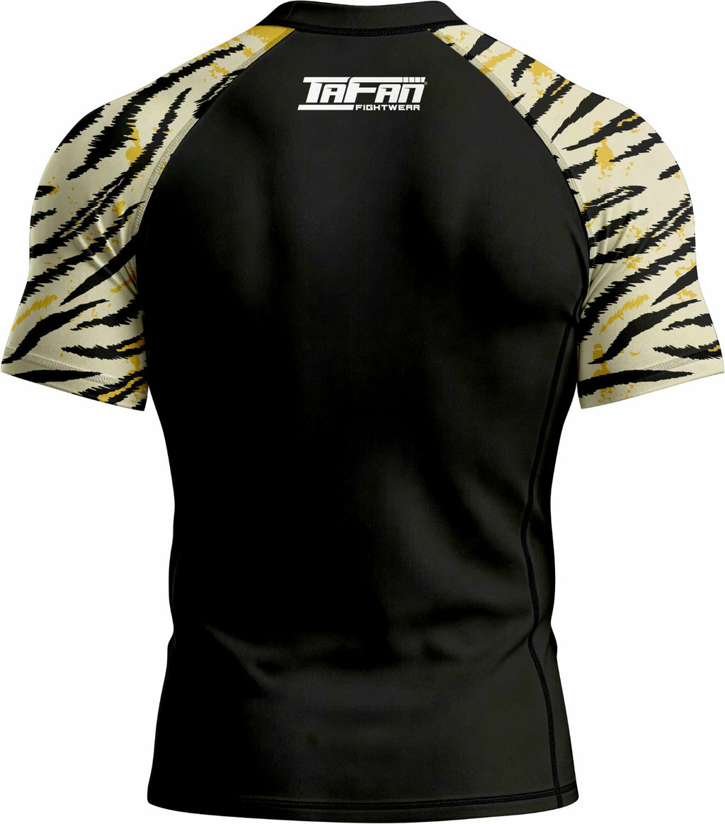 Black with Beige & Mustard Premium Bjj Rash Guard For Men/Women