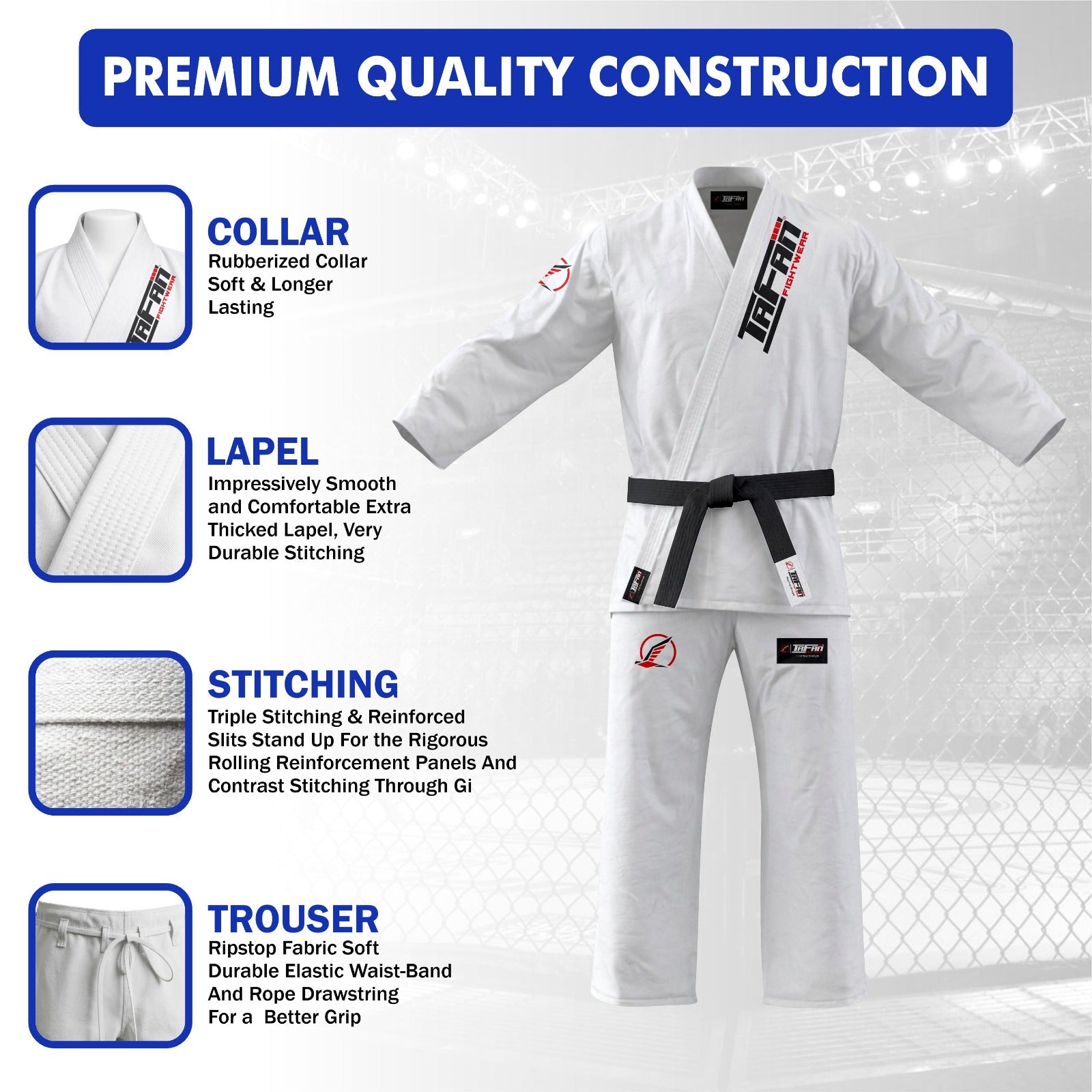 Basic White Brazilian Jiu Jitsu GI (BJJ GI)