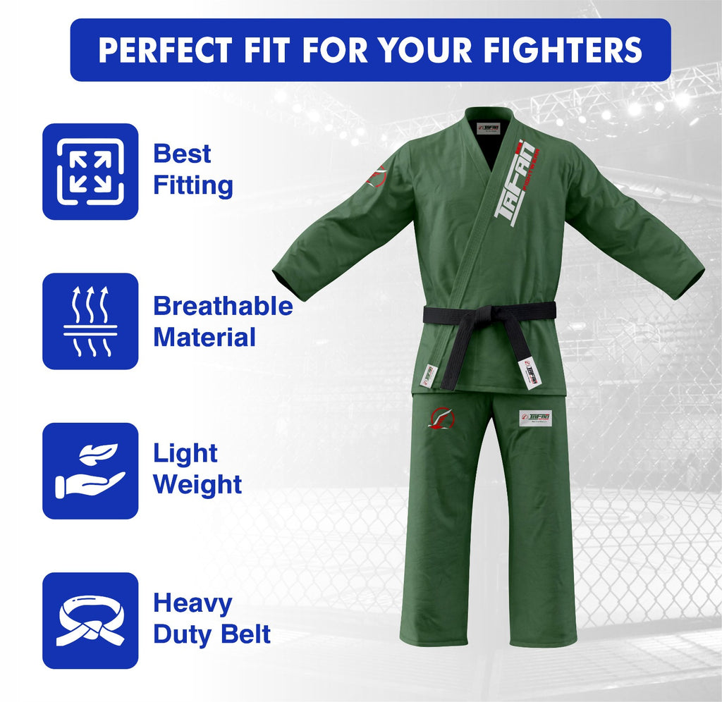Basic Military Green Brazilian Jiu Jitsu GI (BJJ GI)