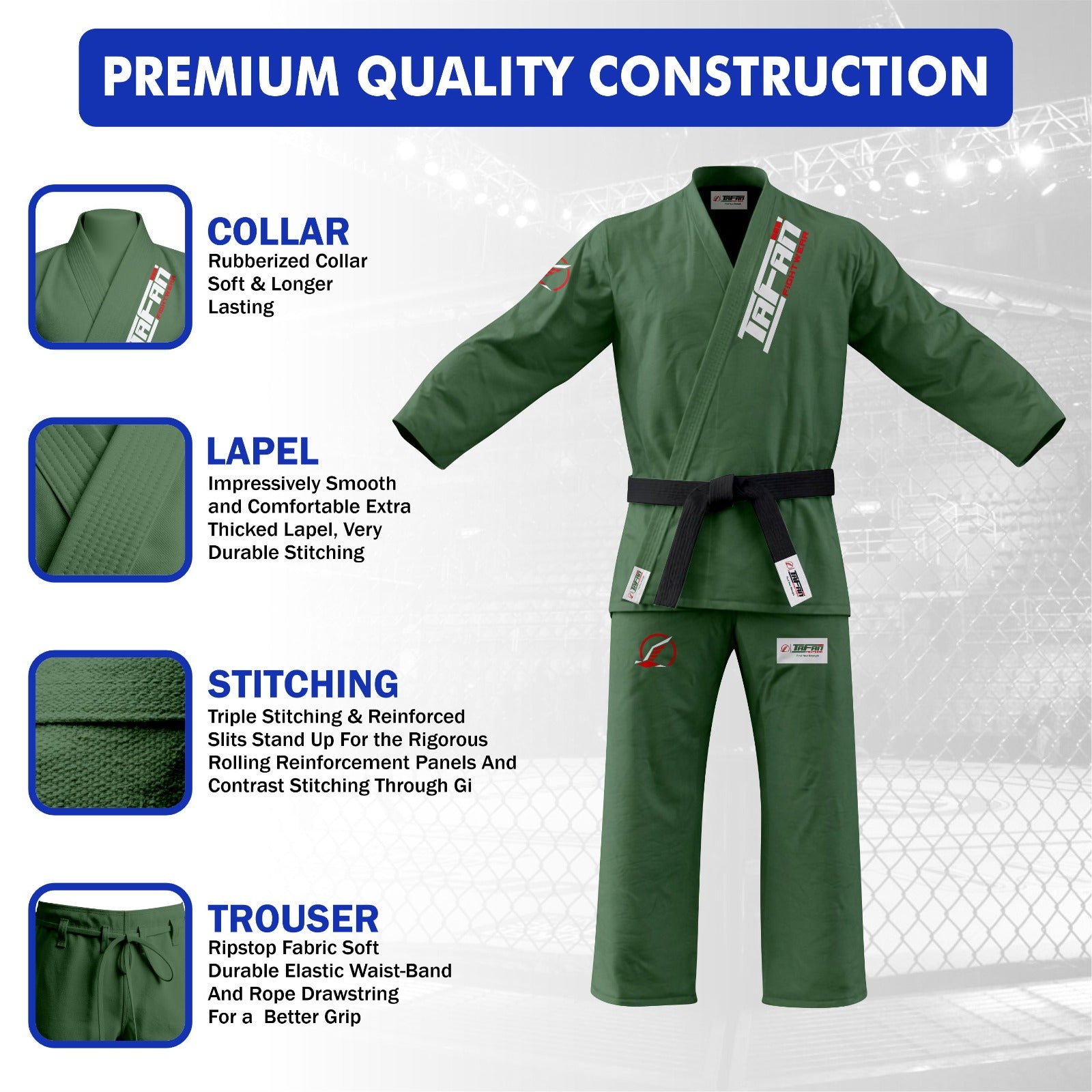 Basic Military Green Brazilian Jiu Jitsu GI (BJJ GI)